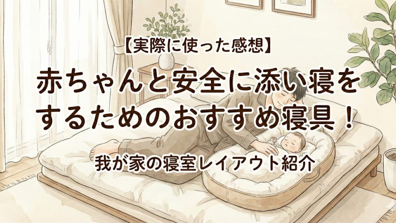 赤ちゃんと添い寝をするアイキャッチ